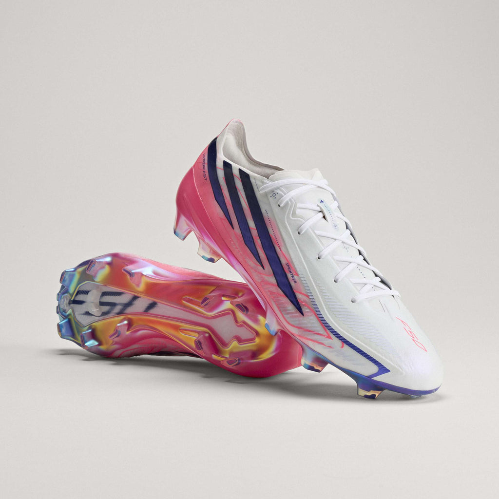 2026 New Arrival adidas F50 Hyperfast Elite Firm Ground Men's Soccer Cleats - White/Solar Turbo/Purple wholesalehk.shop