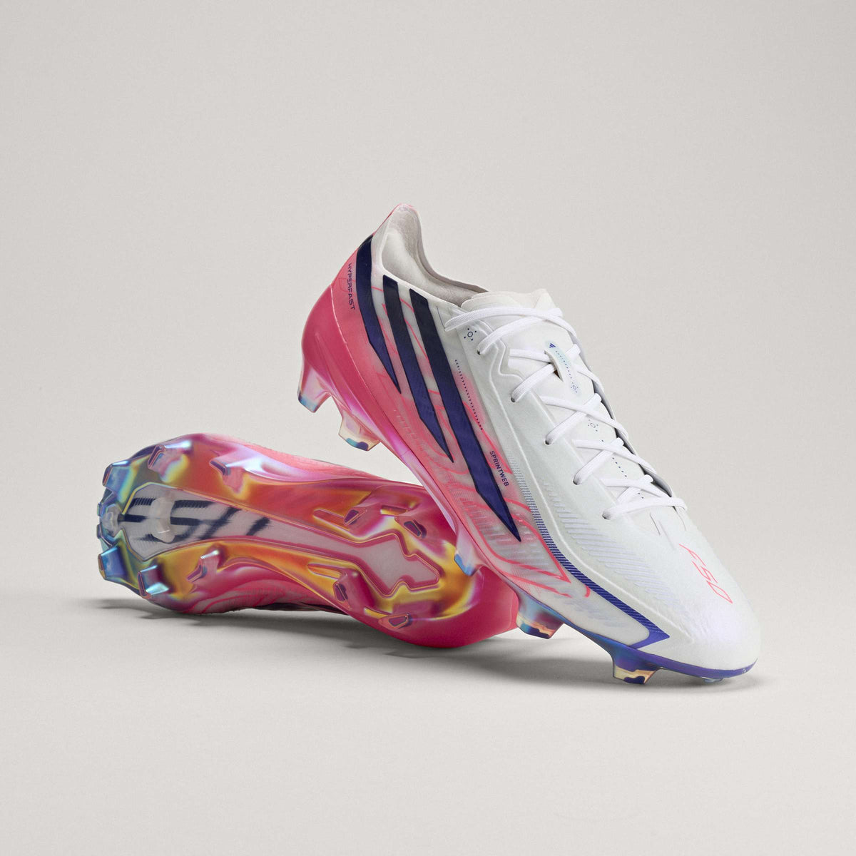 2026 New Arrival adidas F50 Hyperfast Elite Firm Ground Men's Soccer Cleats - White/Solar Turbo/Purple wholesalehk.shop