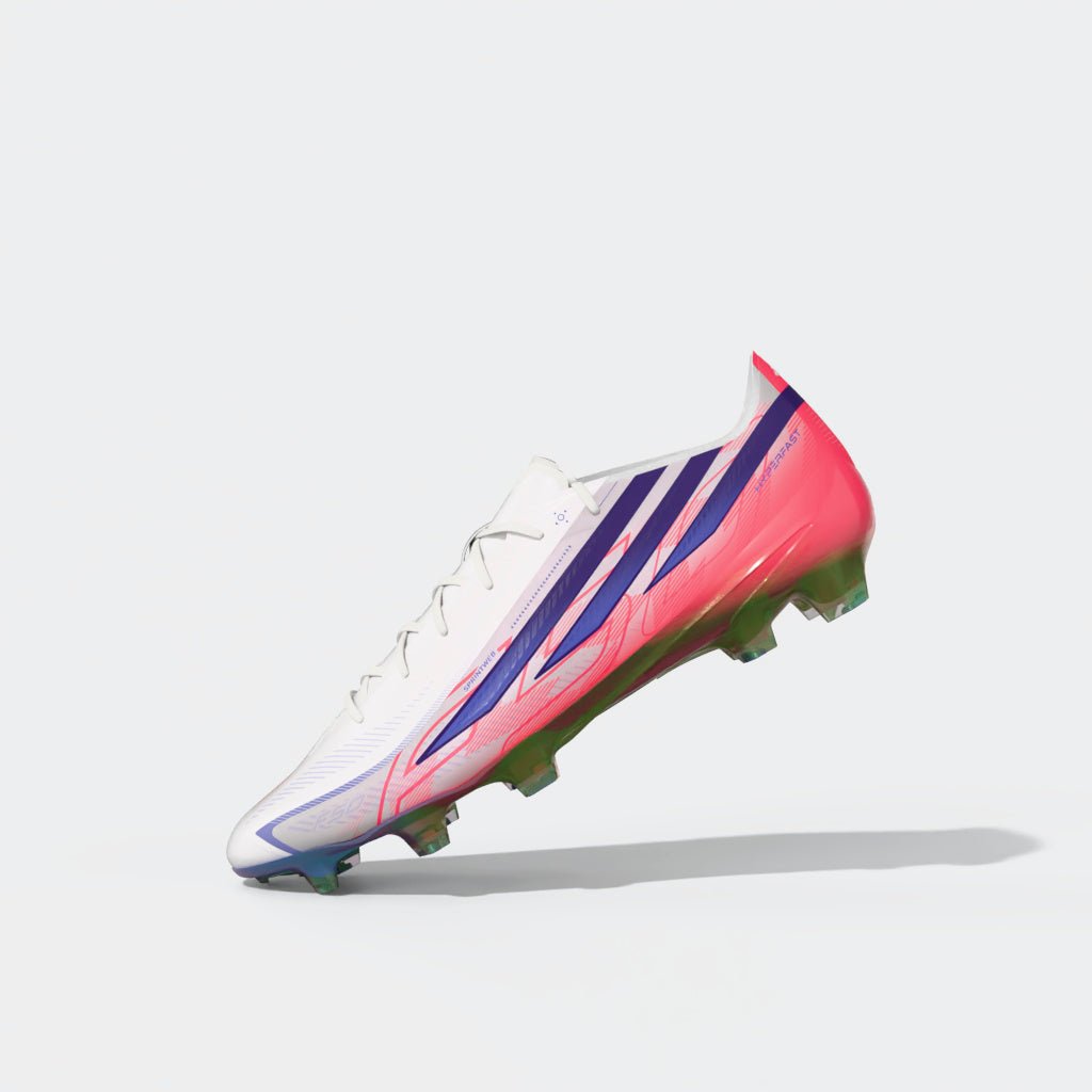 2026 New Arrival adidas F50 Hyperfast Elite Firm Ground Men's Soccer Cleats - White/Solar Turbo/Purple wholesalehk.shop