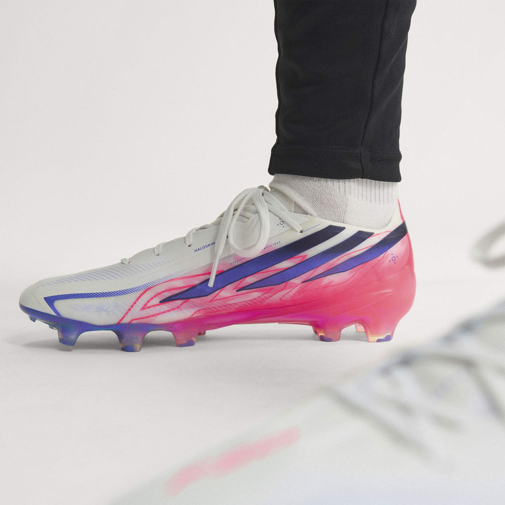 2026 New Arrival adidas F50 Hyperfast Elite Firm Ground Men's Soccer Cleats - White/Solar Turbo/Purple wholesalehk.shop