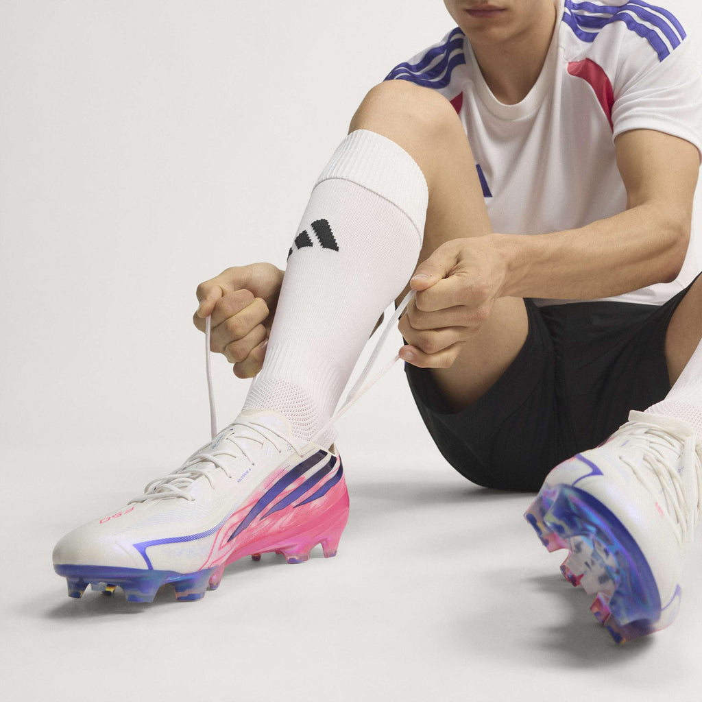 2026 New Arrival adidas F50 Hyperfast Elite Firm Ground Men's Soccer Cleats - White/Solar Turbo/Purple wholesalehk.shop