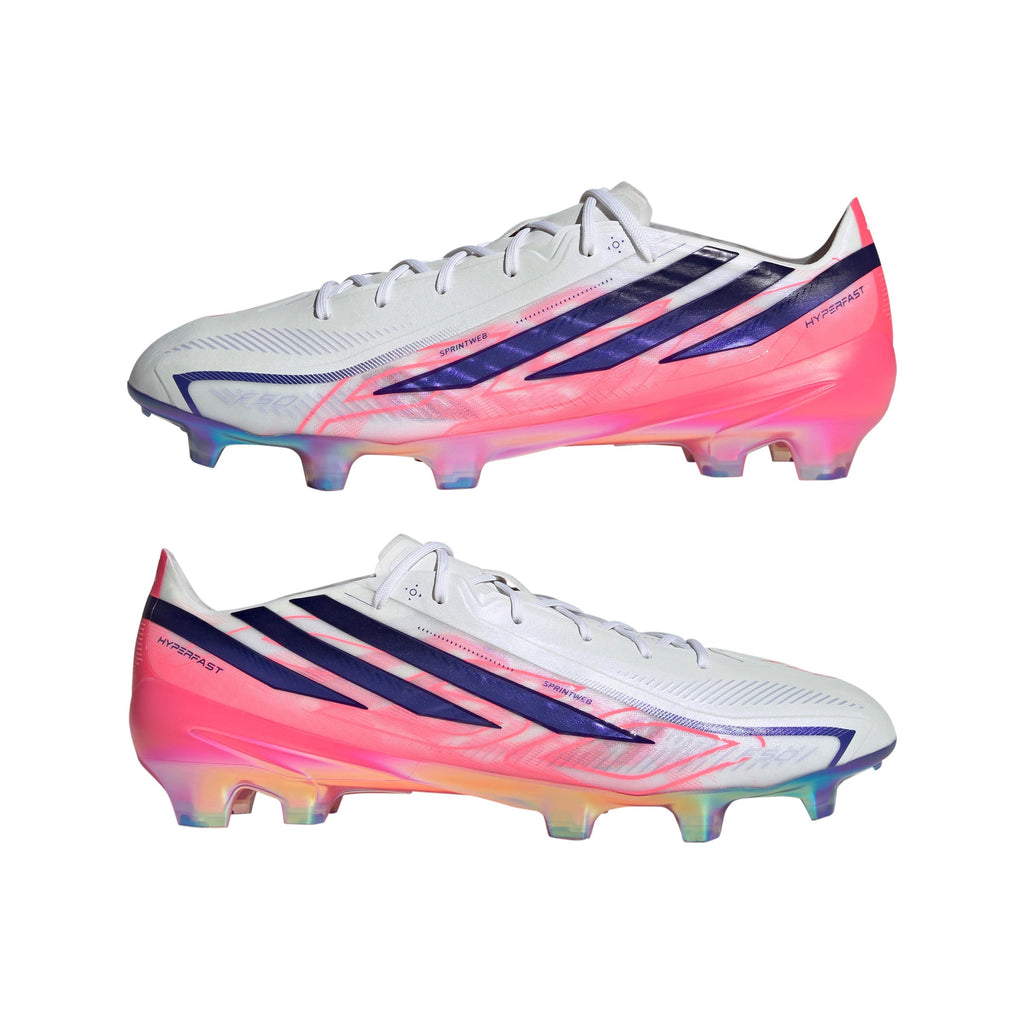 2026 New Arrival adidas F50 Hyperfast Elite Firm Ground Men's Soccer Cleats - White/Solar Turbo/Purple wholesalehk.shop