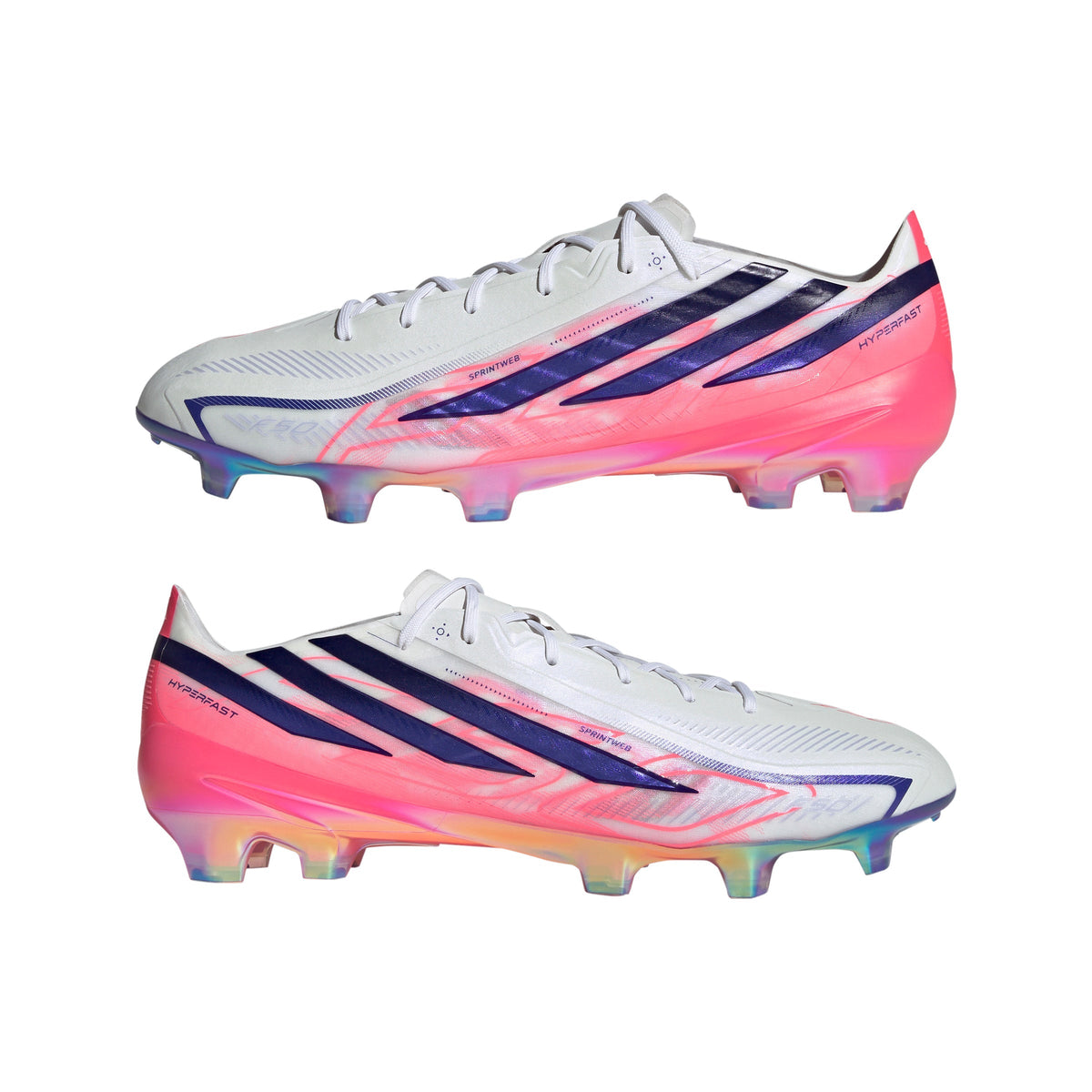 2026 New Arrival adidas F50 Hyperfast Elite Firm Ground Men's Soccer Cleats - White/Solar Turbo/Purple wholesalehk.shop