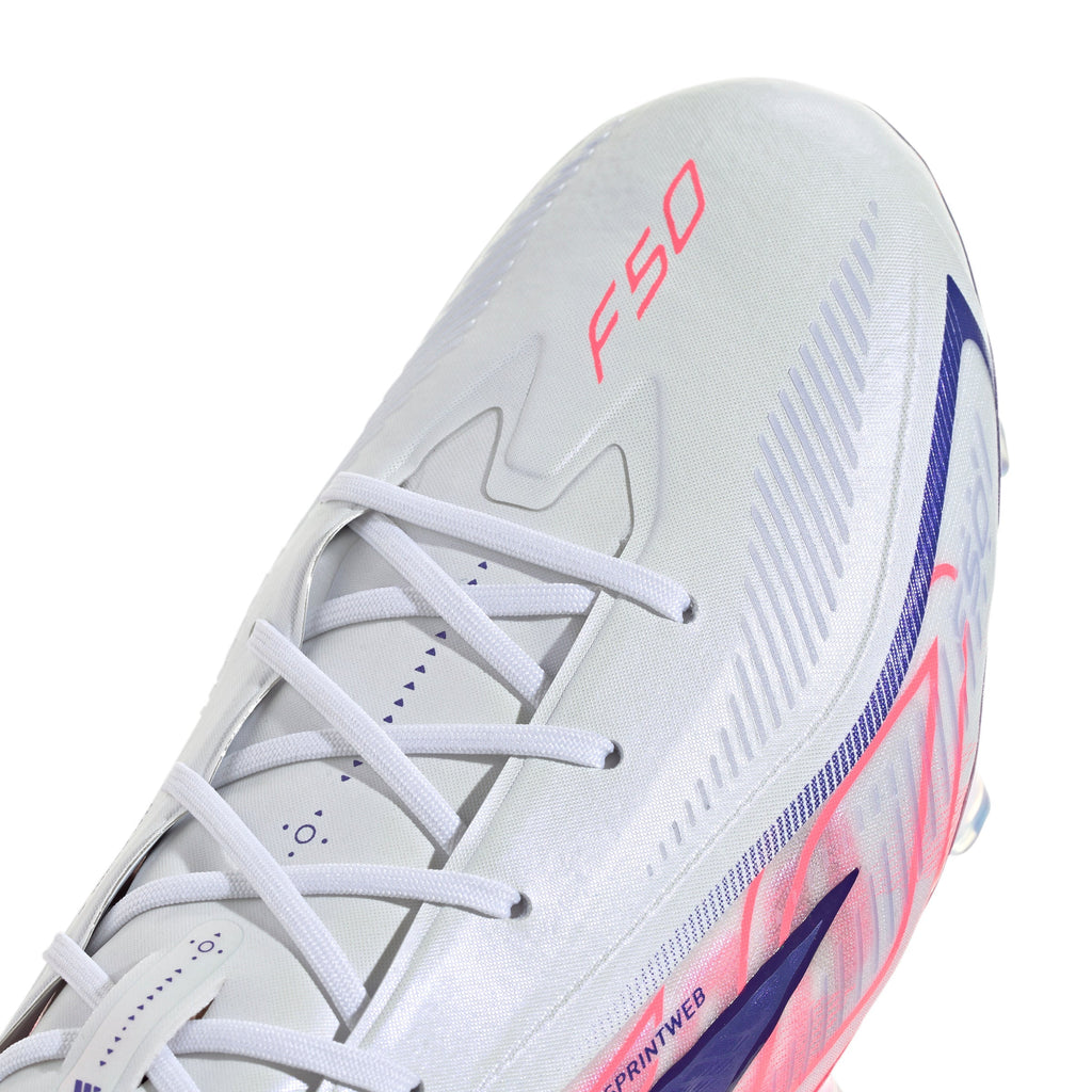 2026 New Arrival adidas F50 Hyperfast Elite Firm Ground Men's Soccer Cleats - White/Solar Turbo/Purple wholesalehk.shop