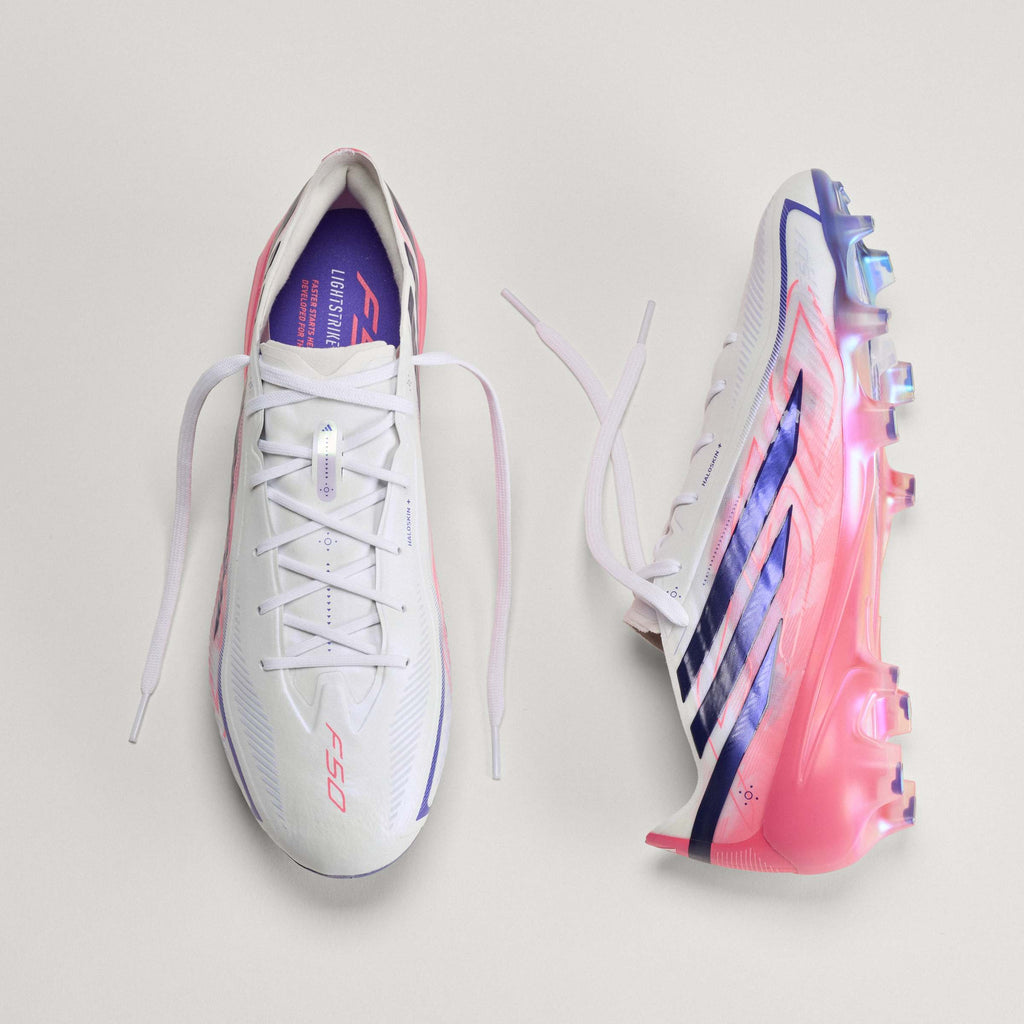 2026 New Arrival adidas F50 Hyperfast Elite Firm Ground Men's Soccer Cleats - White/Solar Turbo/Purple wholesalehk.shop