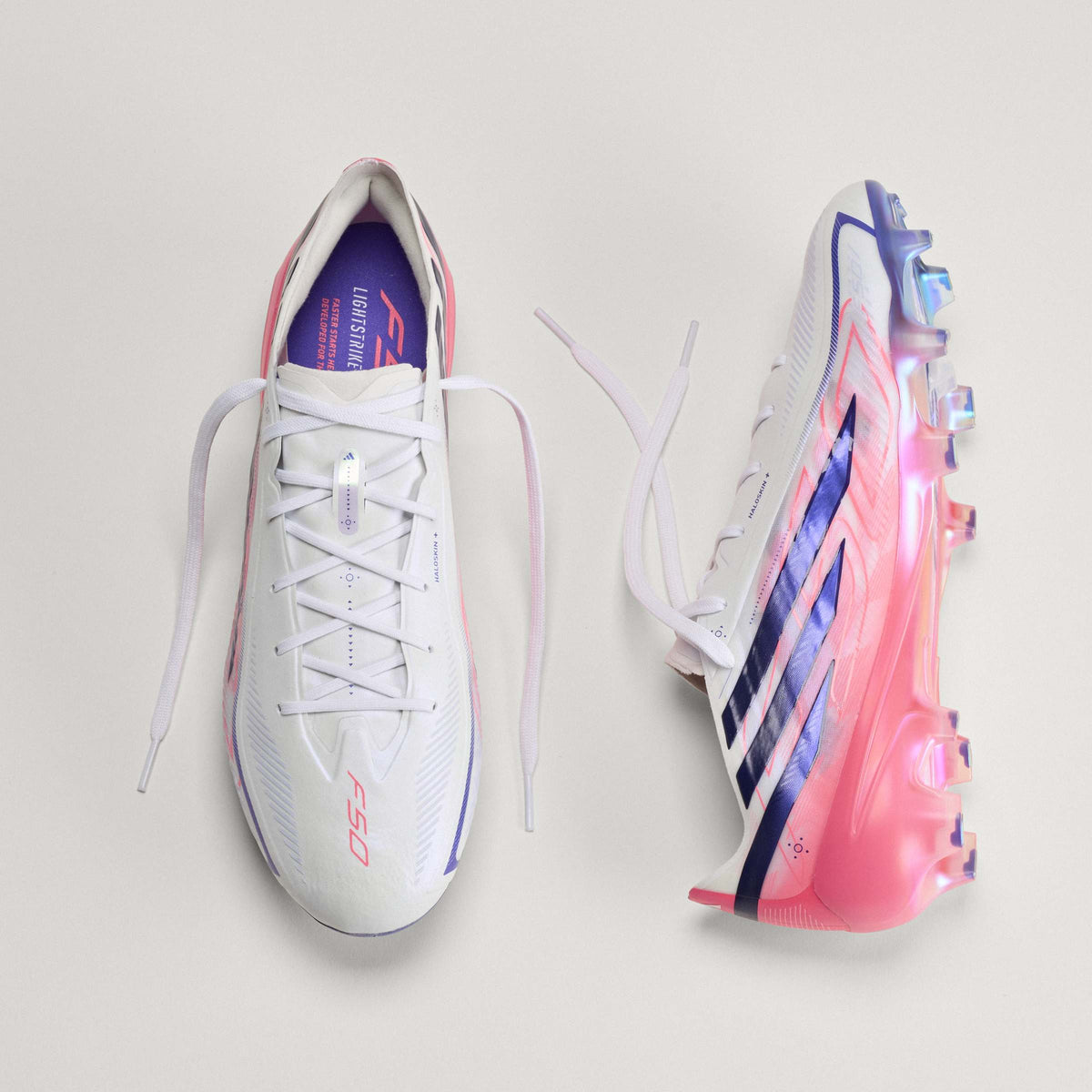 2026 New Arrival adidas F50 Hyperfast Elite Firm Ground Men's Soccer Cleats - White/Solar Turbo/Purple wholesalehk.shop