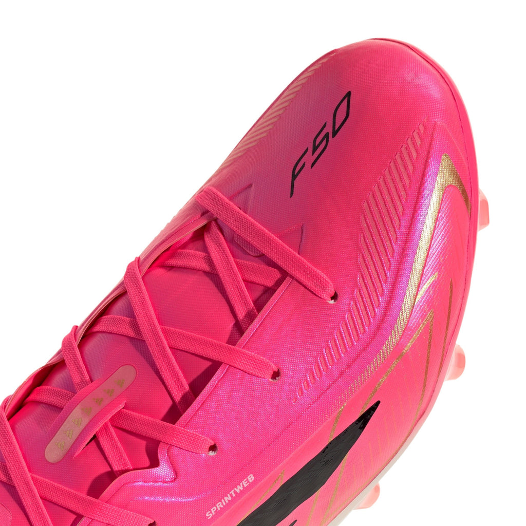 2026 New Arrival adidas F50 Hyperfast Elite Firm Ground Youth Soccer Cleats - Turquesa/Black/Gold wholesalehk.shop