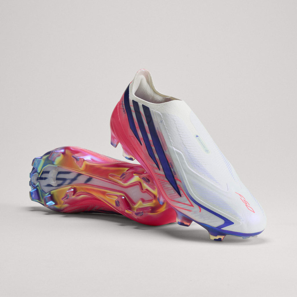 2026 New Arrival adidas F50 Hyperfast Elite Laceless Firm Ground Men's Soccer Cleats - White/Purple wholesalehk.shop