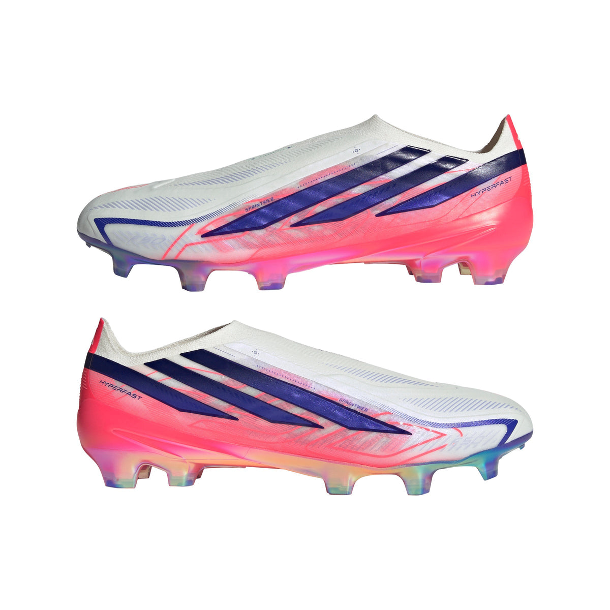 2026 New Arrival adidas F50 Hyperfast Elite Laceless Firm Ground Men's Soccer Cleats - White/Purple wholesalehk.shop