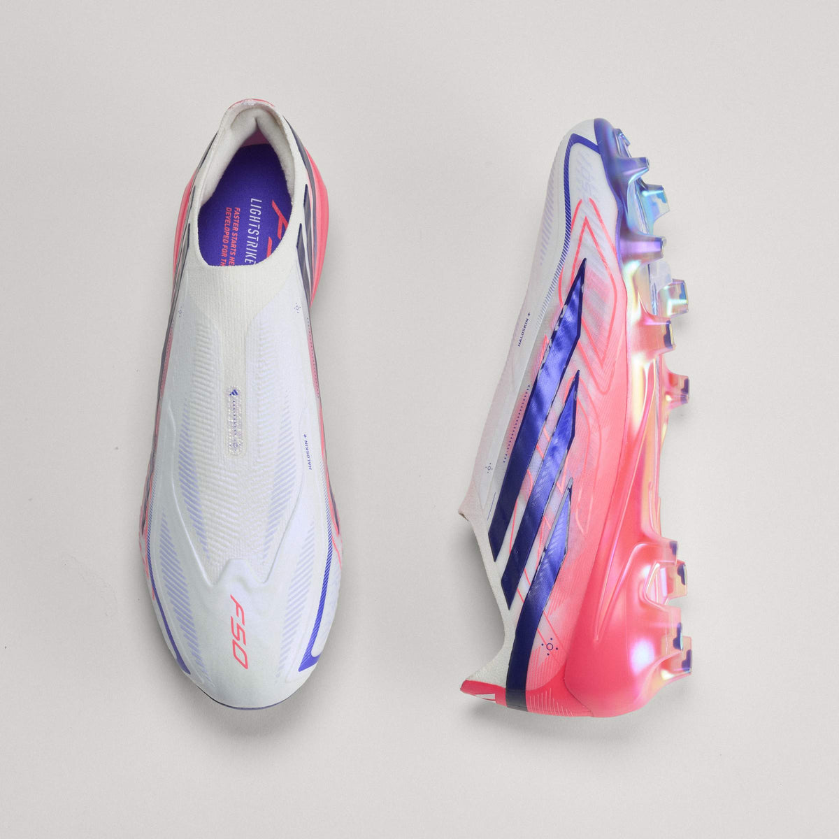 2026 New Arrival adidas F50 Hyperfast Elite Laceless Firm Ground Men's Soccer Cleats - White/Purple wholesalehk.shop