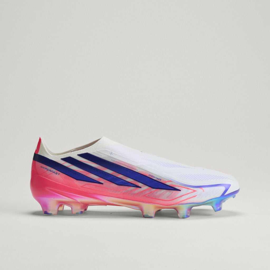 2026 New Arrival adidas F50 Hyperfast Elite Laceless Firm Ground Men's Soccer Cleats - White/Purple wholesalehk.shop