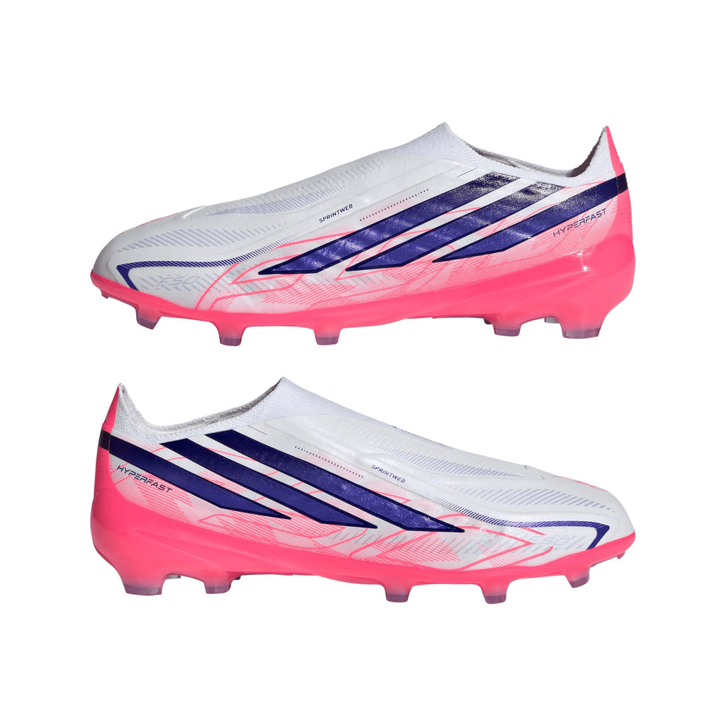 2026 New Arrival adidas F50 Hyperfast Elite Laceless Firm Ground Youth Soccer Cleats - White/Purple wholesalehk.shop