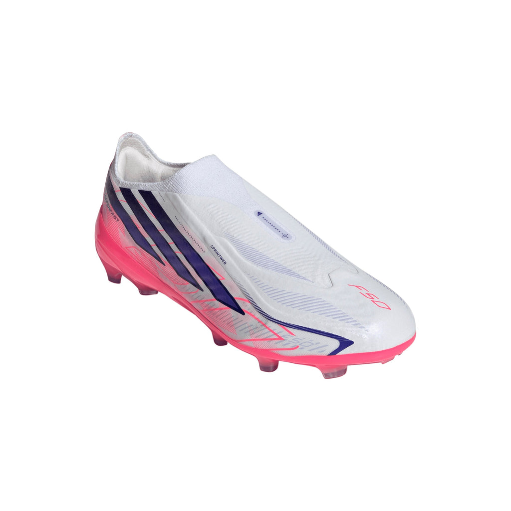2026 New Arrival adidas F50 Hyperfast Elite Laceless Firm Ground Youth Soccer Cleats - White/Purple wholesalehk.shop