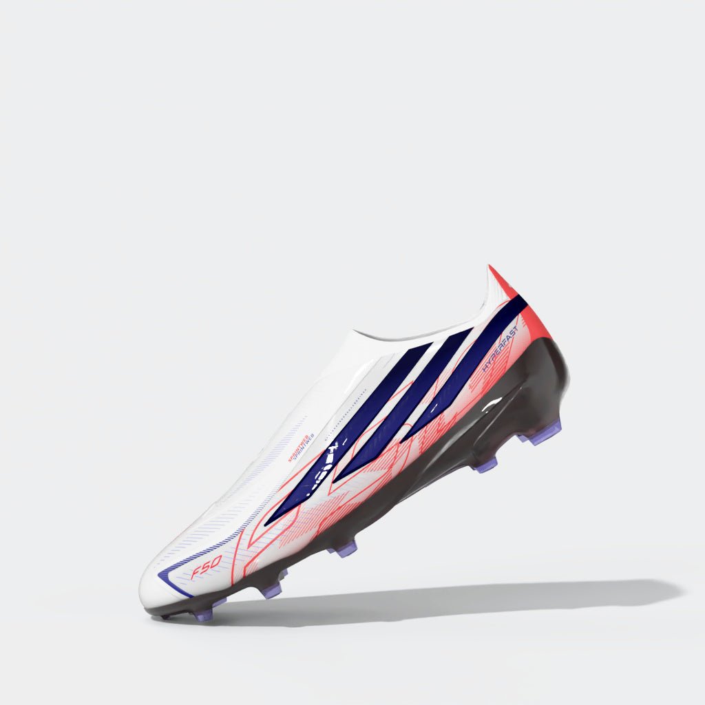 2026 New Arrival adidas F50 Hyperfast Elite Laceless Firm Ground Youth Soccer Cleats - White/Purple wholesalehk.shop