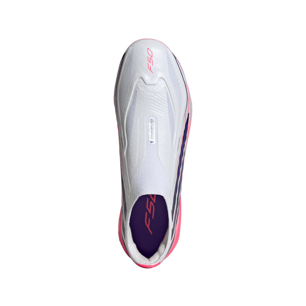 2026 New Arrival adidas F50 Hyperfast Elite Laceless Firm Ground Youth Soccer Cleats - White/Purple wholesalehk.shop