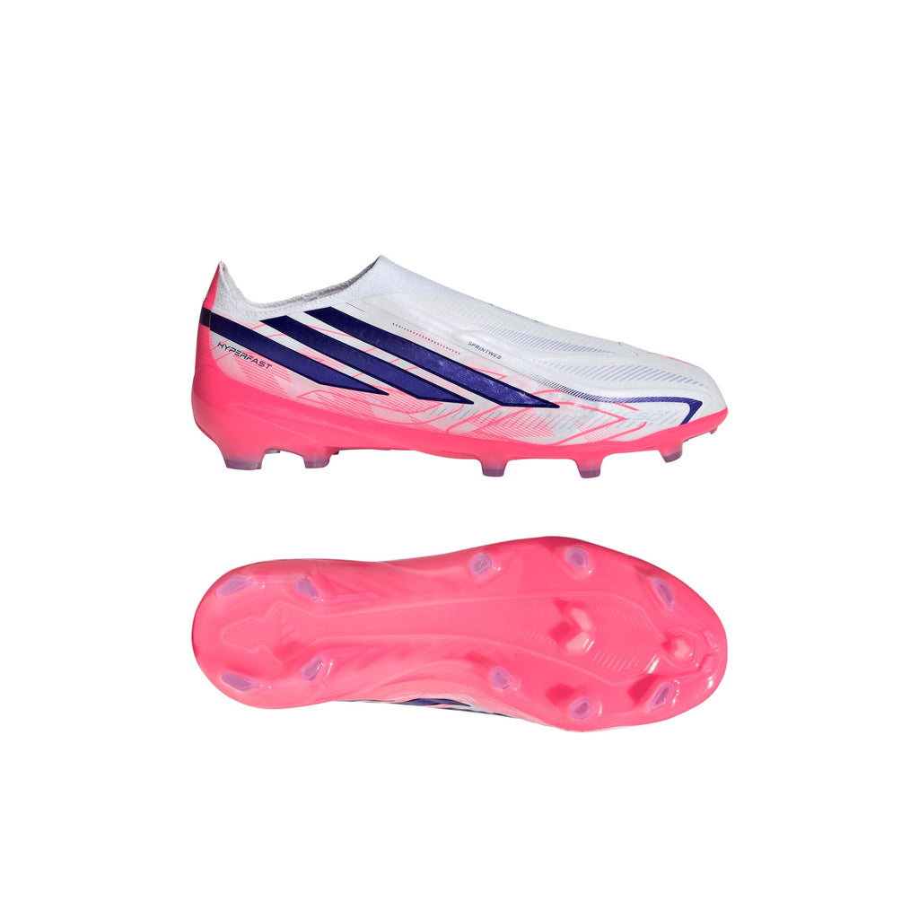 2026 New Arrival adidas F50 Hyperfast Elite Laceless Firm Ground Youth Soccer Cleats - White/Purple wholesalehk.shop
