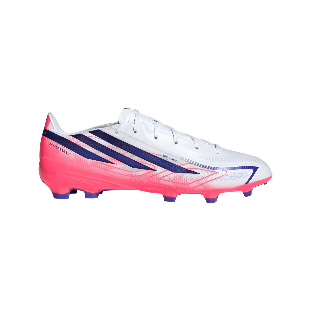 2026 New Arrival adidas F50 Hyperfast League FG Firm Ground Men's Soccer Cleats - White/Purple/Solar Turbo wholesalehk.shop