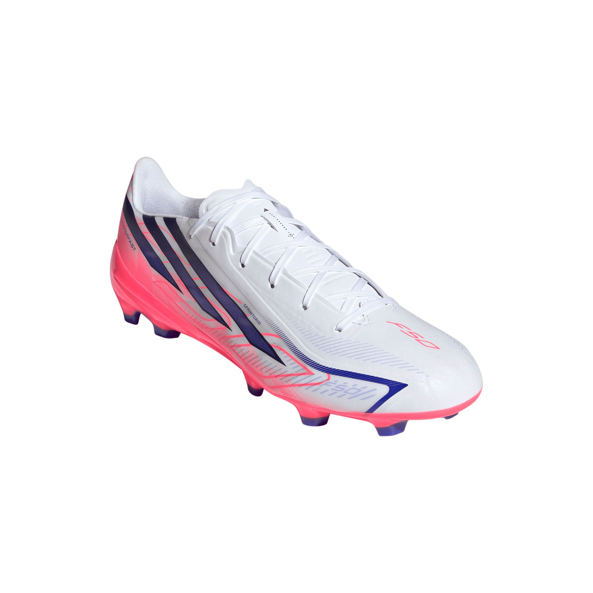 2026 New Arrival adidas F50 Hyperfast League FG Firm Ground Men's Soccer Cleats - White/Purple/Solar Turbo wholesalehk.shop