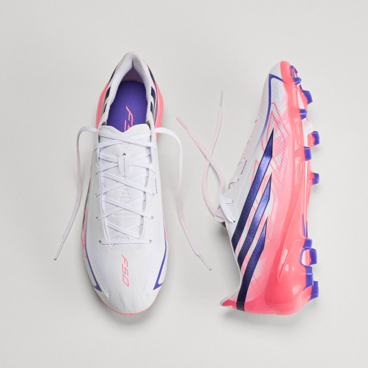 2026 New Arrival adidas F50 Hyperfast League FG Firm Ground Men's Soccer Cleats - White/Purple/Solar Turbo wholesalehk.shop
