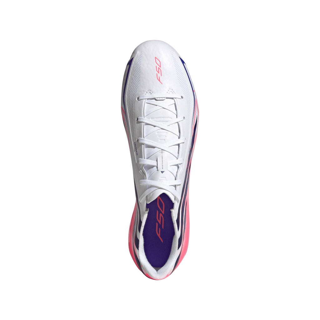 2026 New Arrival adidas F50 Hyperfast League FG Firm Ground Men's Soccer Cleats - White/Purple/Solar Turbo wholesalehk.shop