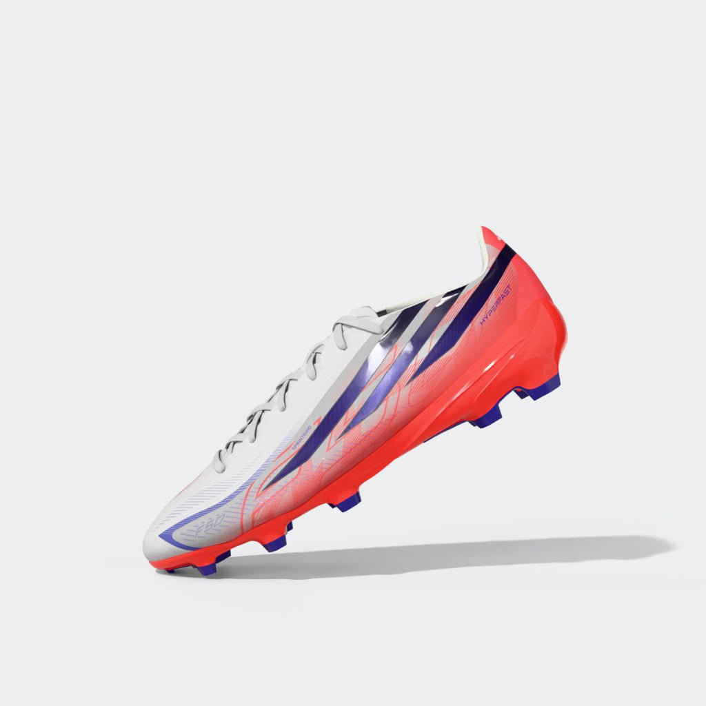2026 New Arrival adidas F50 Hyperfast League FG Firm Ground Men's Soccer Cleats - White/Purple/Solar Turbo wholesalehk.shop