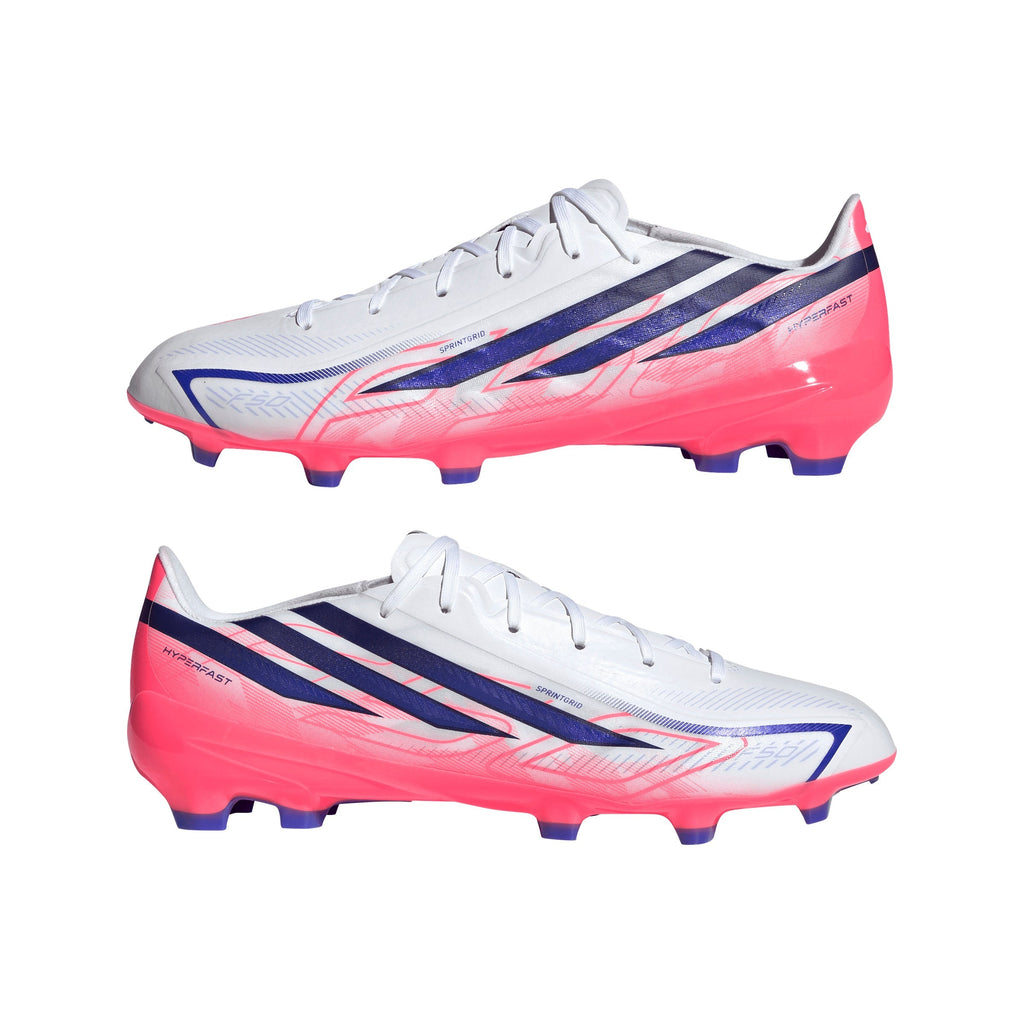 2026 New Arrival adidas F50 Hyperfast League FG Firm Ground Men's Soccer Cleats - White/Purple/Solar Turbo wholesalehk.shop