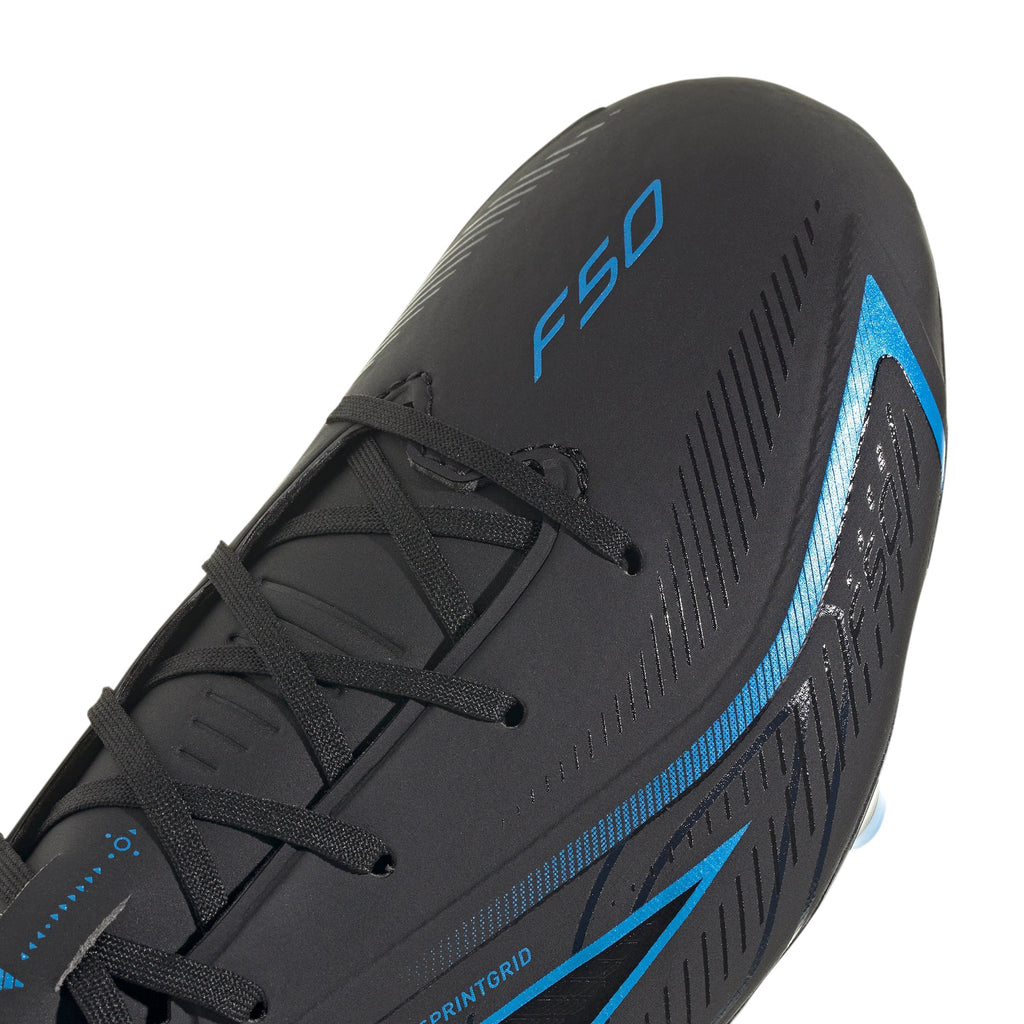 2026 New Arrival adidas F50 Hyperfast League Firm Ground Men's Soccer Cleats - Black/Black/Blue wholesalehk.shop