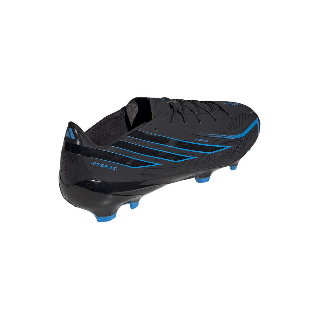 2026 New Arrival adidas F50 Hyperfast League Firm Ground Men's Soccer Cleats - Black/Black/Blue wholesalehk.shop