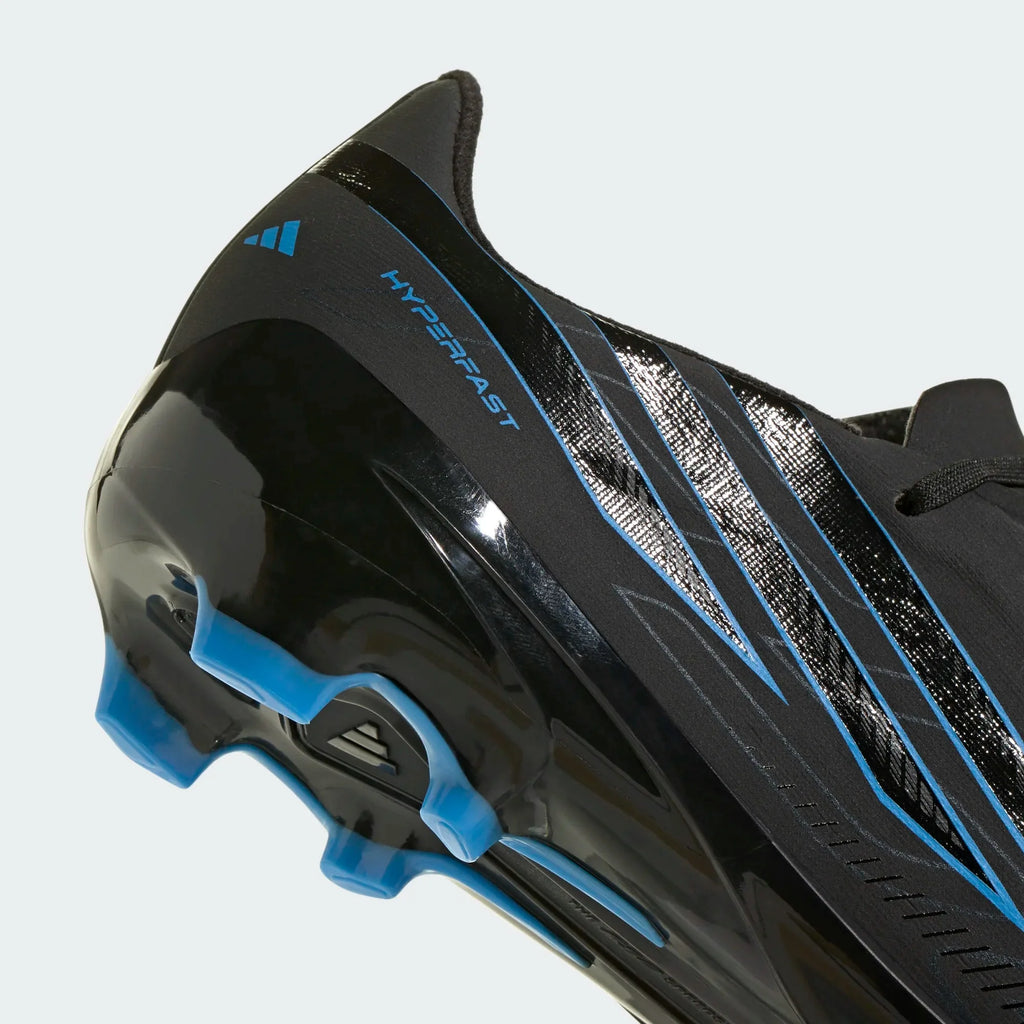 2026 New Arrival adidas F50 Hyperfast League Firm Ground Youth Soccer Cleats - Black/Black/Blue wholesalehk.shop