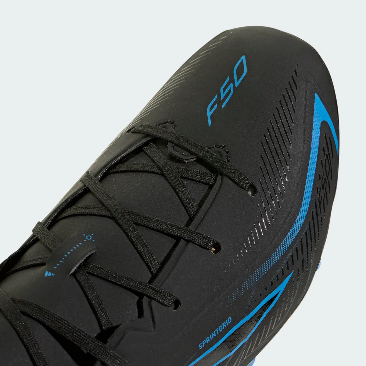 2026 New Arrival adidas F50 Hyperfast League Firm Ground Youth Soccer Cleats - Black/Black/Blue wholesalehk.shop