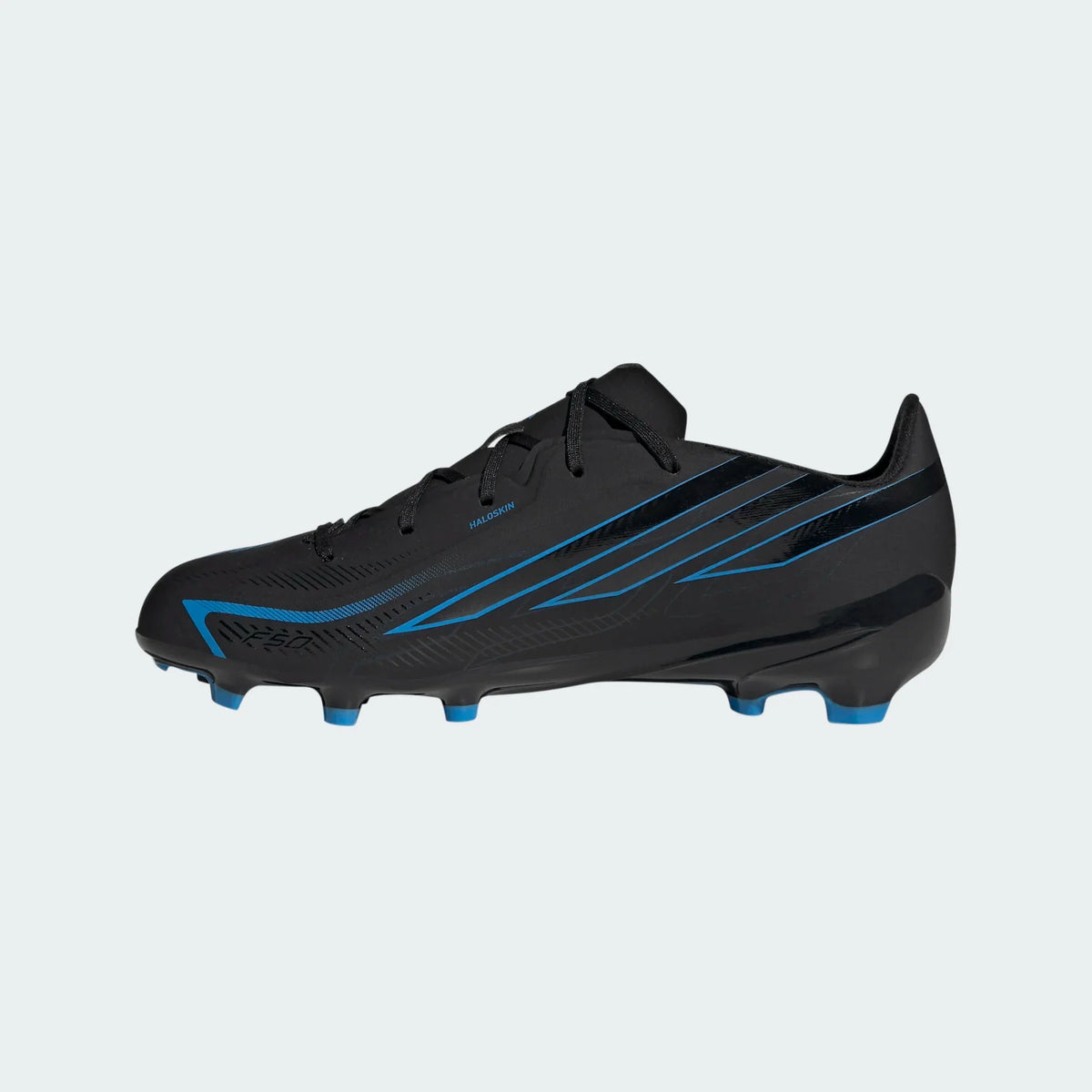 2026 New Arrival adidas F50 Hyperfast League Firm Ground Youth Soccer Cleats - Black/Black/Blue wholesalehk.shop