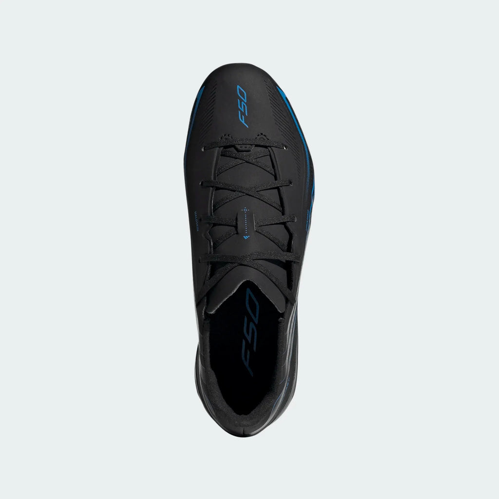 2026 New Arrival adidas F50 Hyperfast League Firm Ground Youth Soccer Cleats - Black/Black/Blue wholesalehk.shop