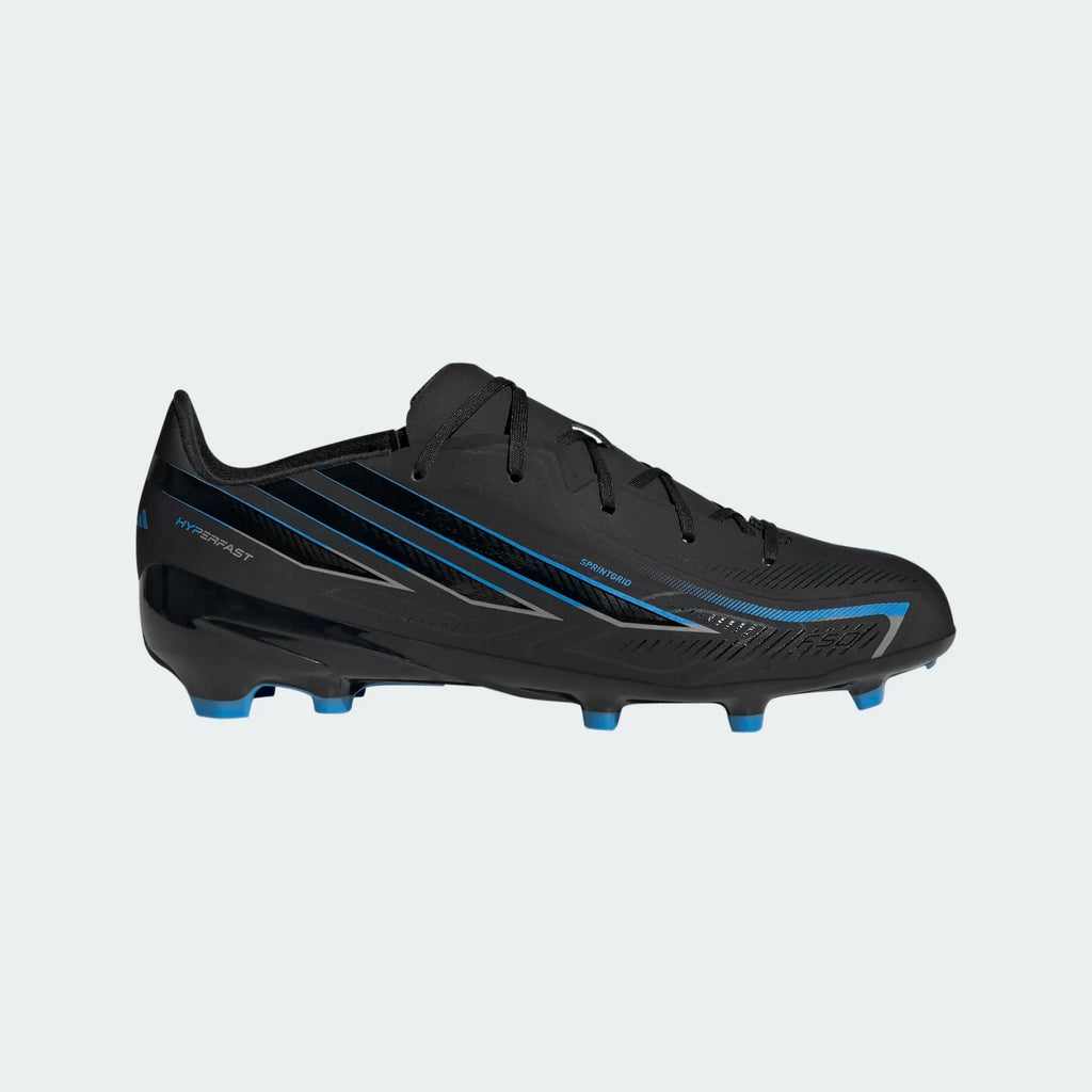 2026 New Arrival adidas F50 Hyperfast League Firm Ground Youth Soccer Cleats - Black/Black/Blue wholesalehk.shop