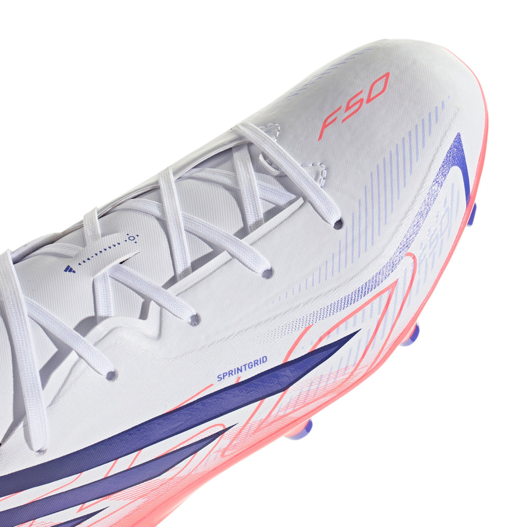 2026 New Arrival adidas F50 Hyperfast League Firm Ground Youth Soccer Cleats - White/Purple wholesalehk.shop