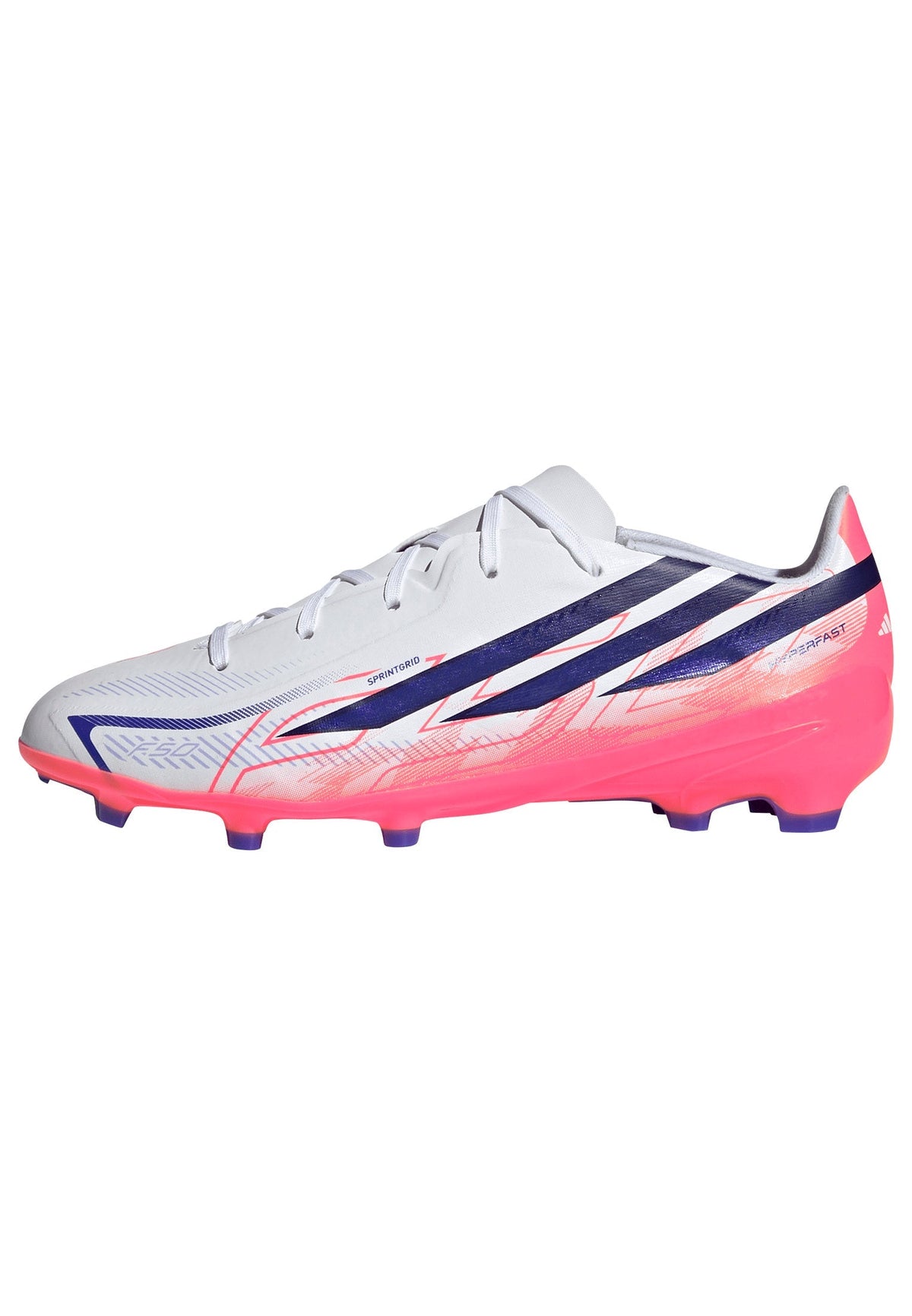2026 New Arrival adidas F50 Hyperfast League Firm Ground Youth Soccer Cleats - White/Purple wholesalehk.shop