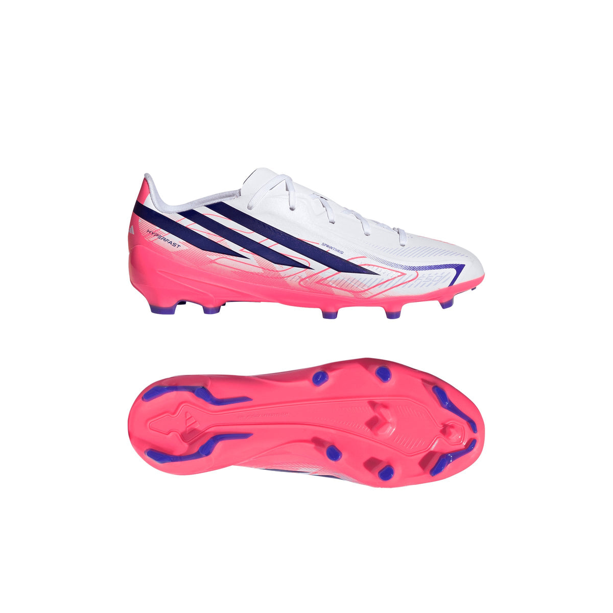 2026 New Arrival adidas F50 Hyperfast League Firm Ground Youth Soccer Cleats - White/Purple wholesalehk.shop