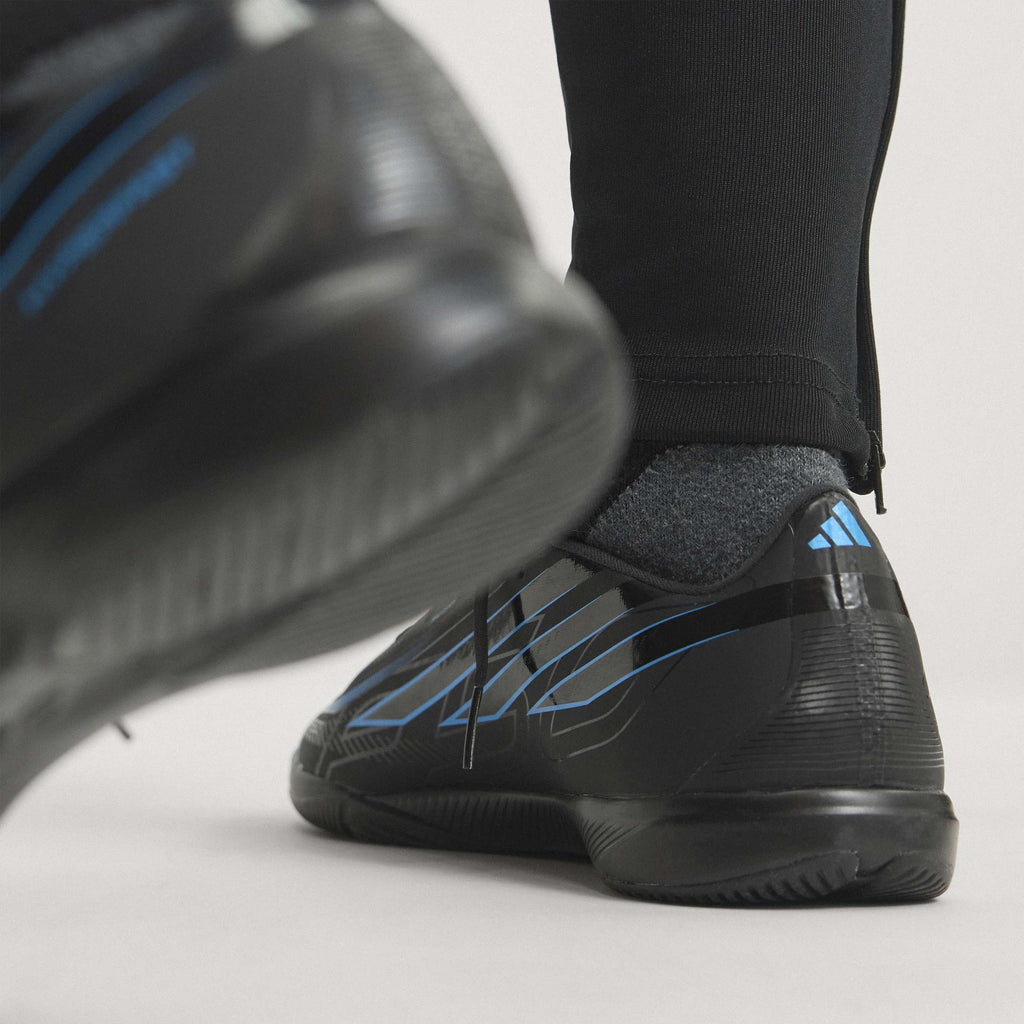 2026 New Arrival adidas F50 Hyperfast League Indoor Men's Soccer Shoes - Black/Black/Blue wholesalehk.shop