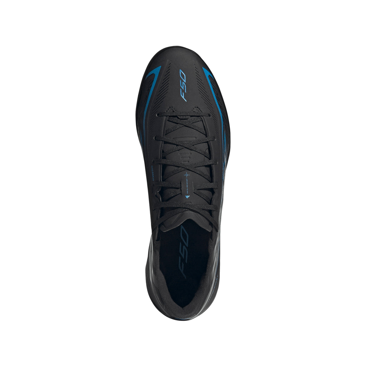 2026 New Arrival adidas F50 Hyperfast League Indoor Men's Soccer Shoes - Black/Black/Blue wholesalehk.shop