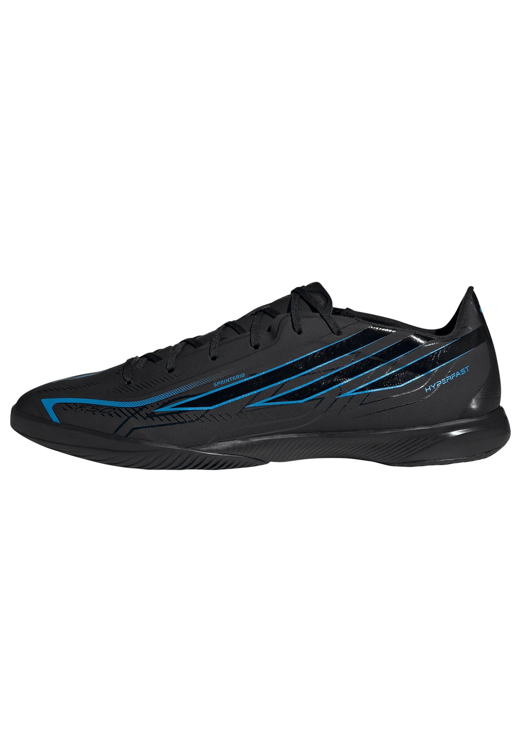 2026 New Arrival adidas F50 Hyperfast League Indoor Men's Soccer Shoes - Black/Black/Blue wholesalehk.shop