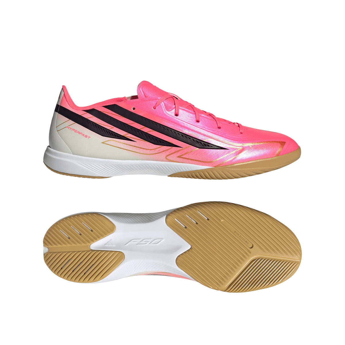 2026 New Arrival adidas F50 Hyperfast League Indoor Men's Soccer Shoes - Turquesa/Black/Gold wholesalehk.shop
