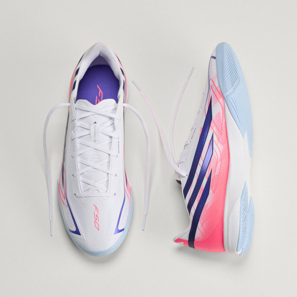 2026 New Arrival adidas F50 Hyperfast League Indoor Men's Soccer Shoes - White/Purple wholesalehk.shop