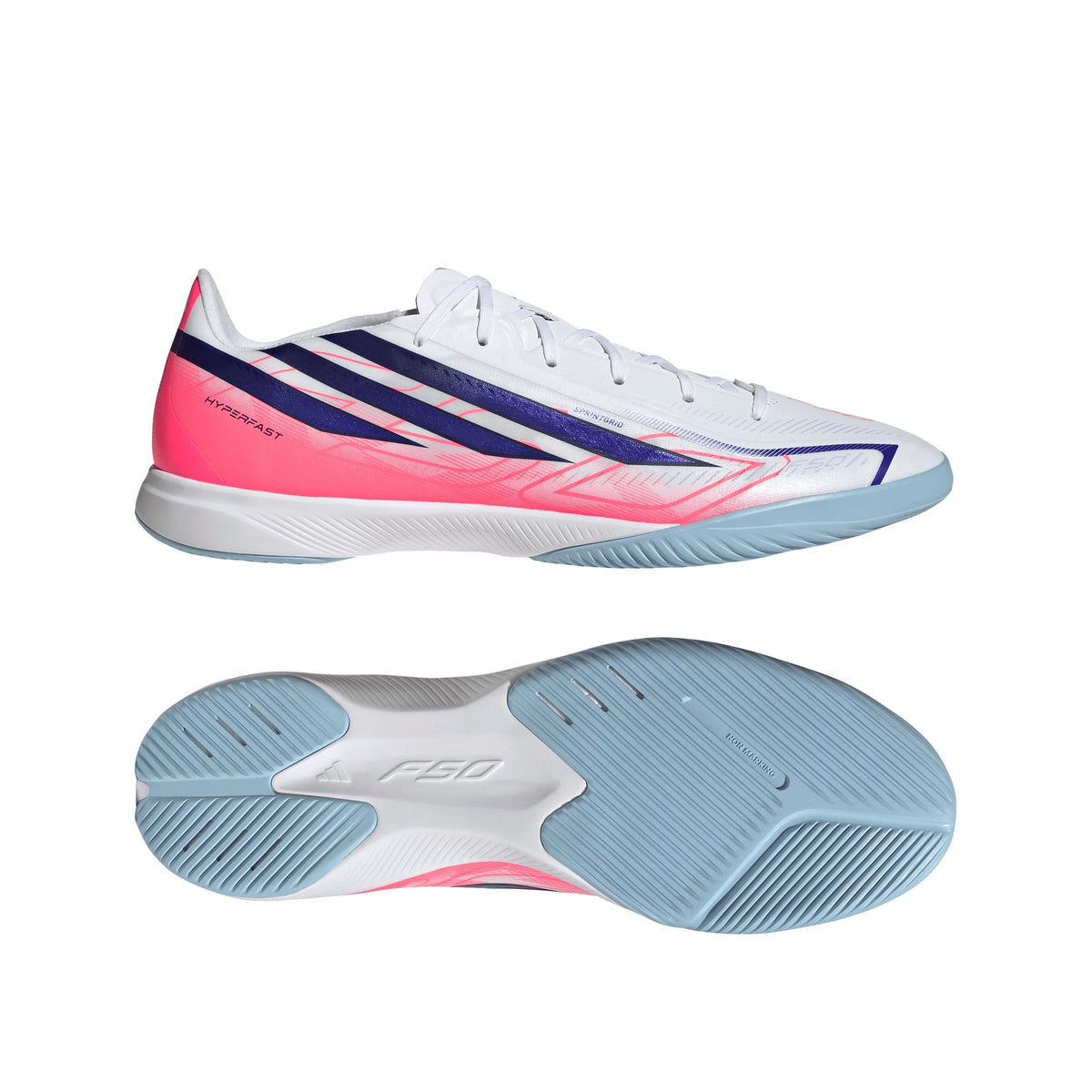 2026 New Arrival adidas F50 Hyperfast League Indoor Men's Soccer Shoes - White/Purple wholesalehk.shop