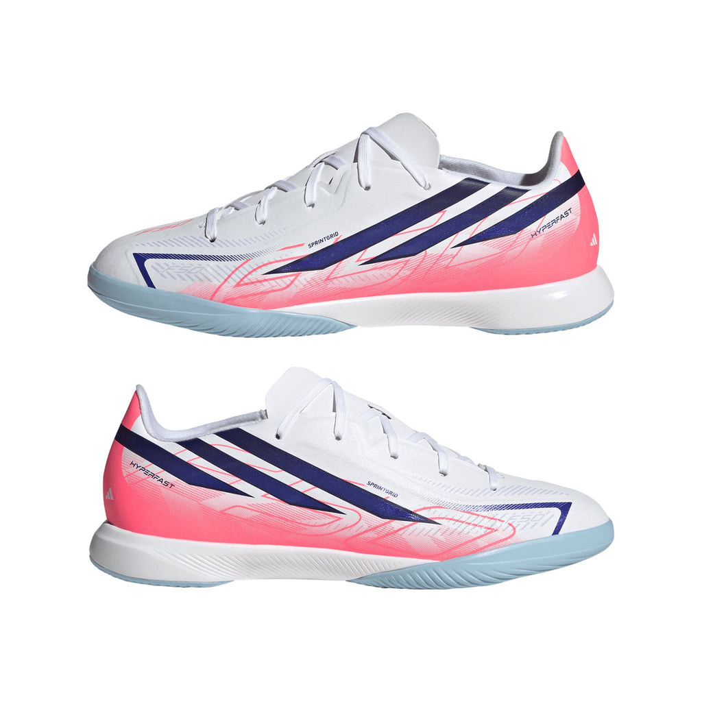 2026 New Arrival adidas F50 Hyperfast League Indoor Youth Soccer Shoes - White/Purple wholesalehk.shop