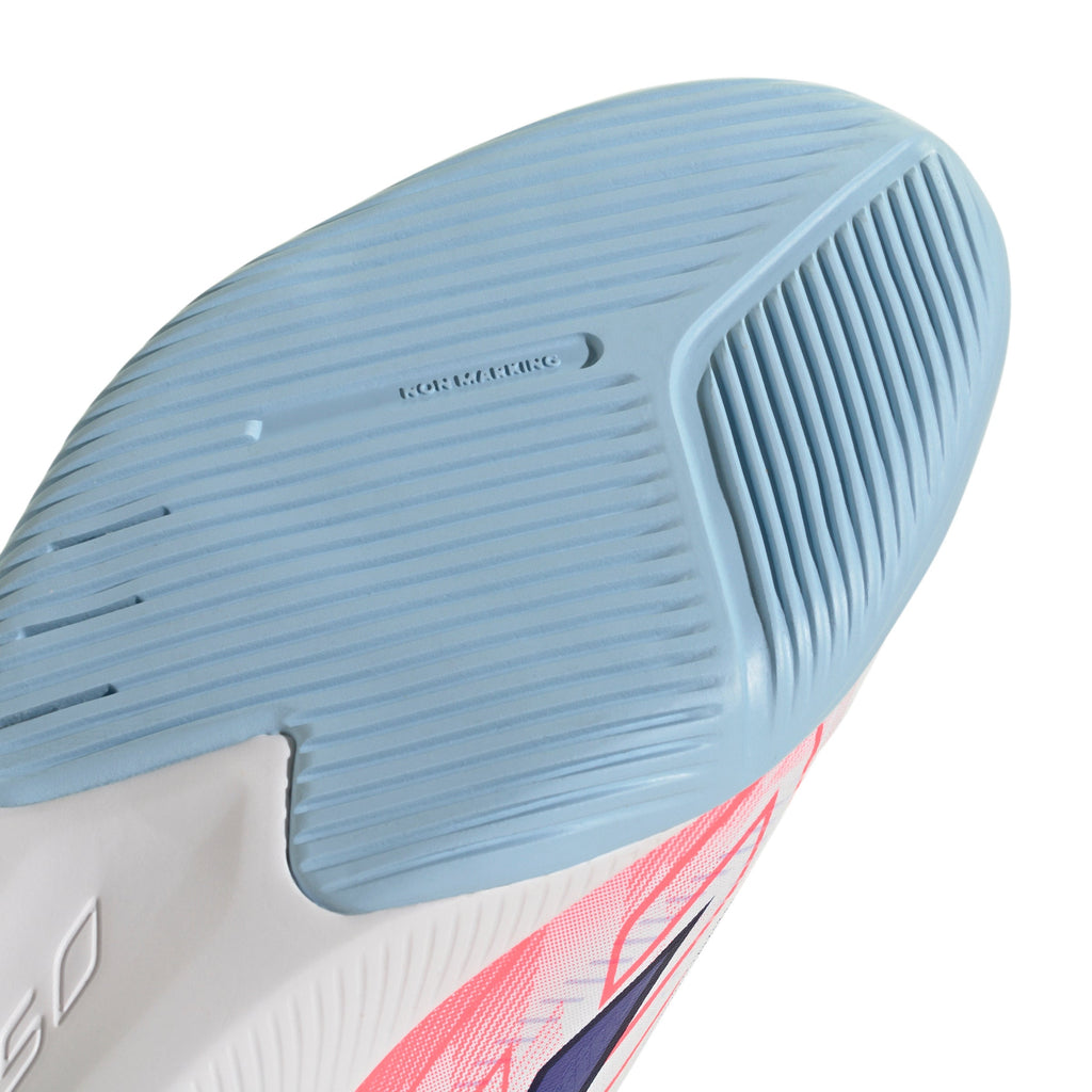 2026 New Arrival adidas F50 Hyperfast League Indoor Youth Soccer Shoes - White/Purple wholesalehk.shop