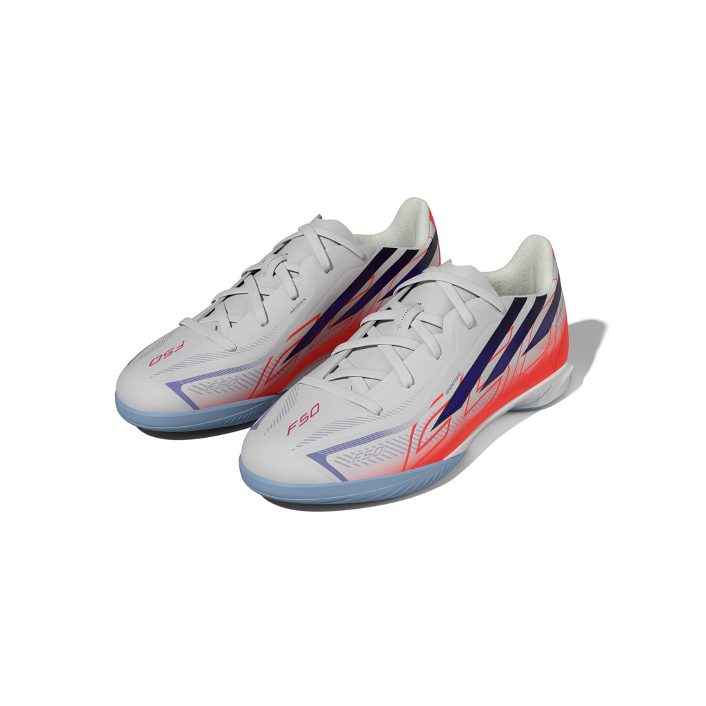 2026 New Arrival adidas F50 Hyperfast League Indoor Youth Soccer Shoes - White/Purple wholesalehk.shop