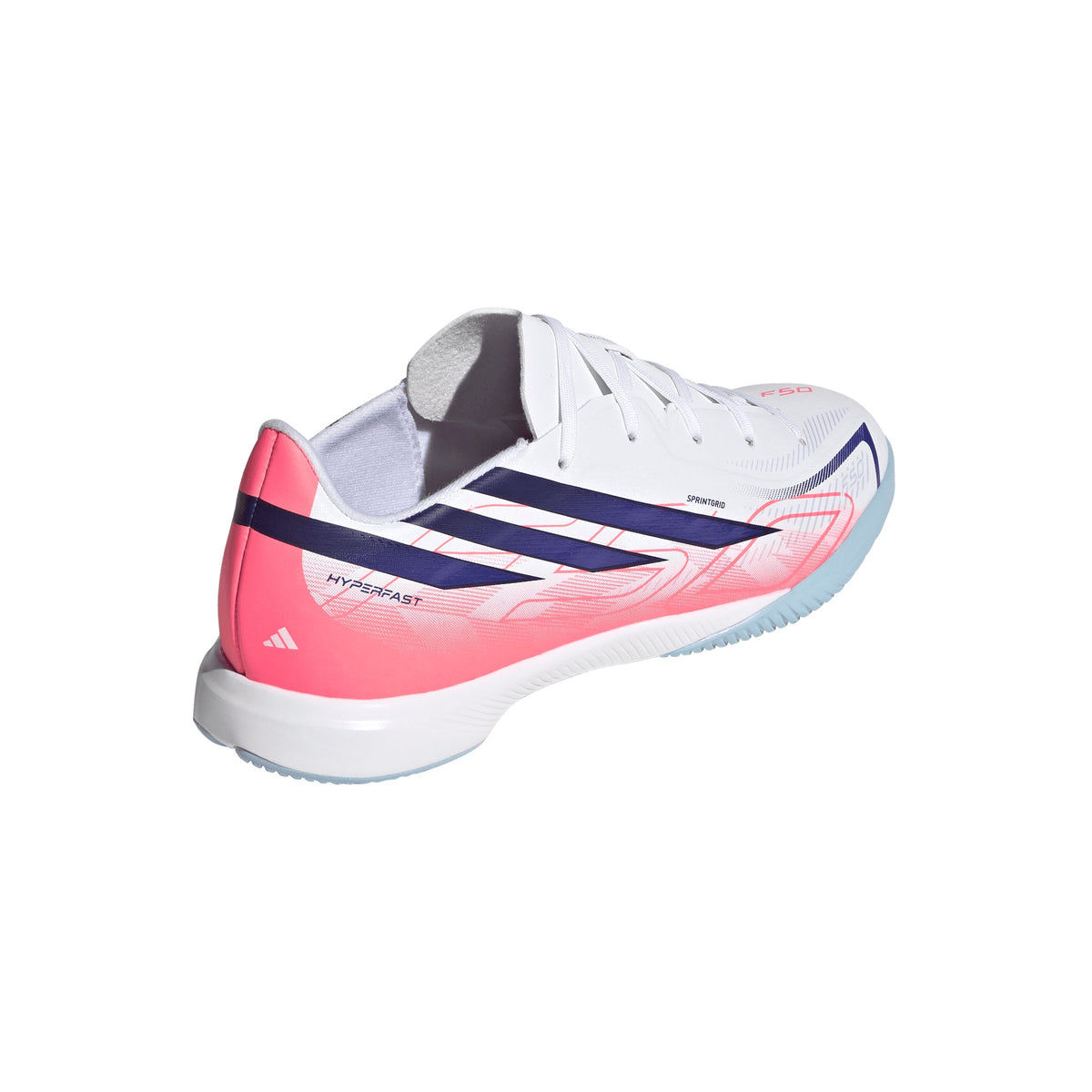 2026 New Arrival adidas F50 Hyperfast League Indoor Youth Soccer Shoes - White/Purple wholesalehk.shop