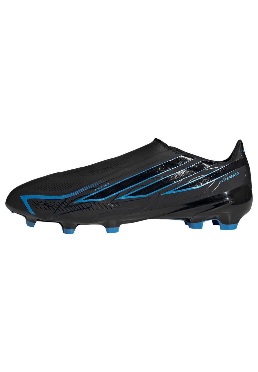 2026 New Arrival adidas F50 Hyperfast League Laceless FG Firm Ground Men's Soccer Cleats - Black/Blue wholesalehk.shop