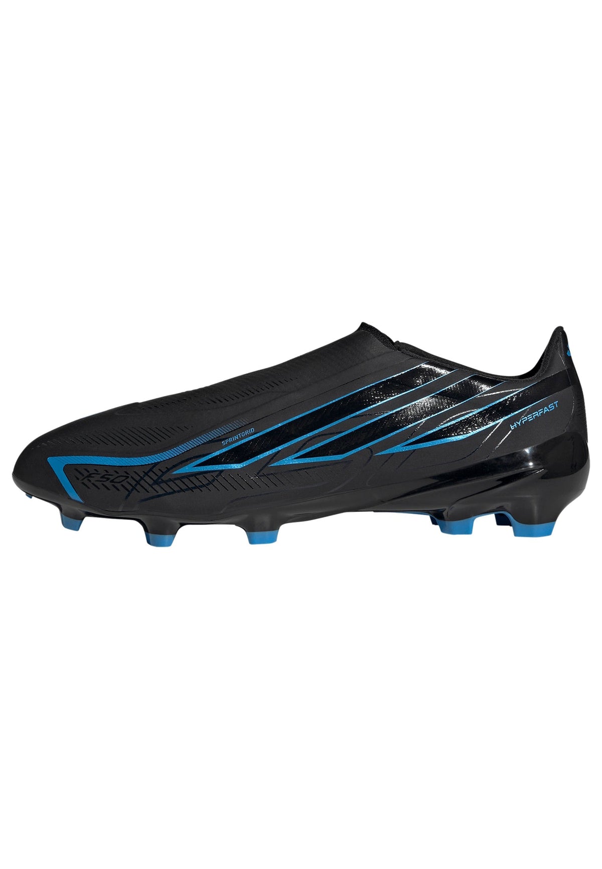 2026 New Arrival adidas F50 Hyperfast League Laceless FG Firm Ground Men's Soccer Cleats - Black/Blue wholesalehk.shop