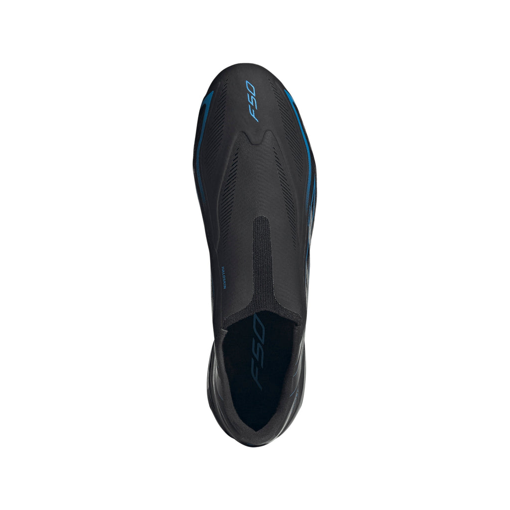 2026 New Arrival adidas F50 Hyperfast League Laceless FG Firm Ground Men's Soccer Cleats - Black/Blue wholesalehk.shop