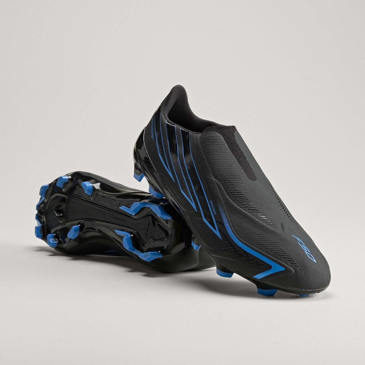 2026 New Arrival adidas F50 Hyperfast League Laceless FG Firm Ground Men's Soccer Cleats - Black/Blue wholesalehk.shop
